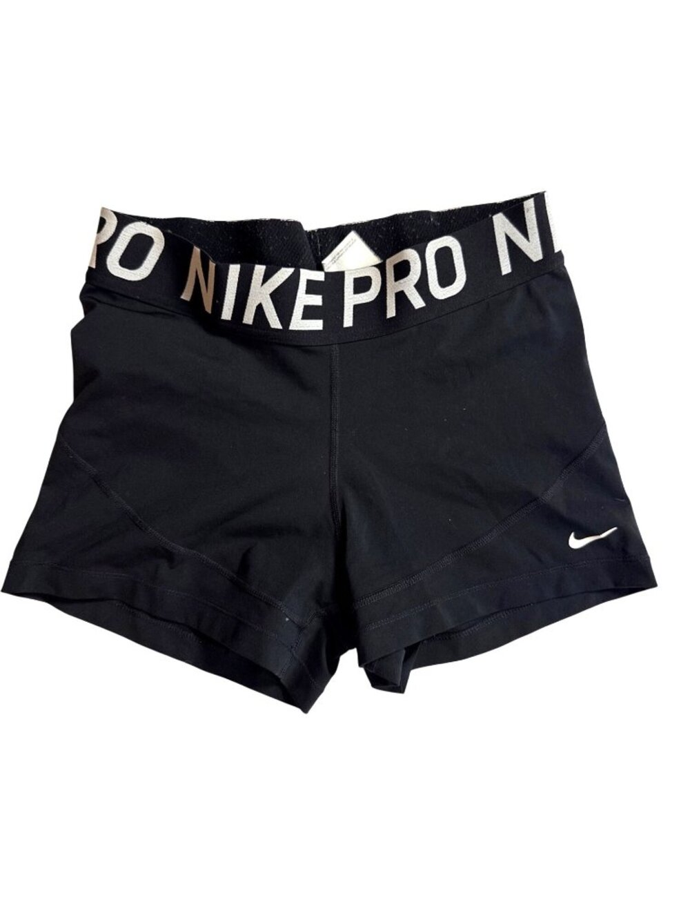 Nike Pro Black Compression Shorts Womens Size S Stretch Waistband Workout Active